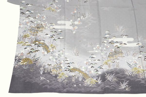 茶屋辻文の変わり絽の訪問着　夏着物