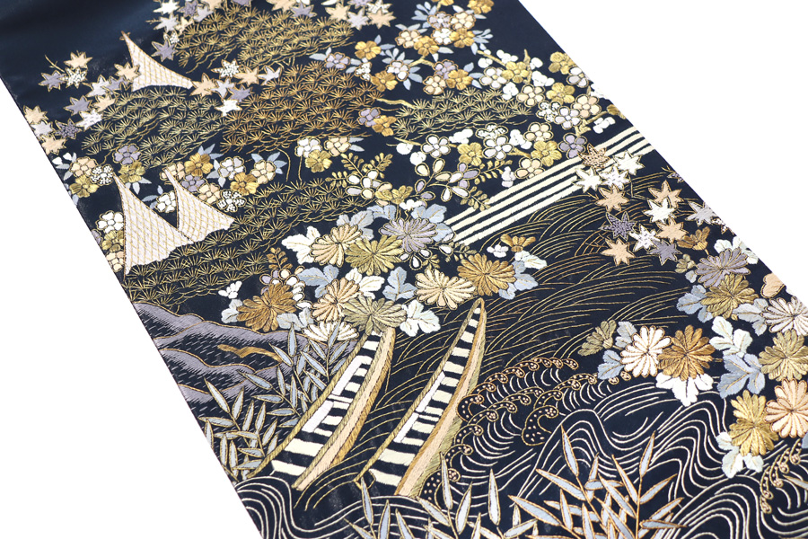 漆箔織 手刺繍 袋帯 | 上質なリサイクル着物の通販サイト「着物おりべ」