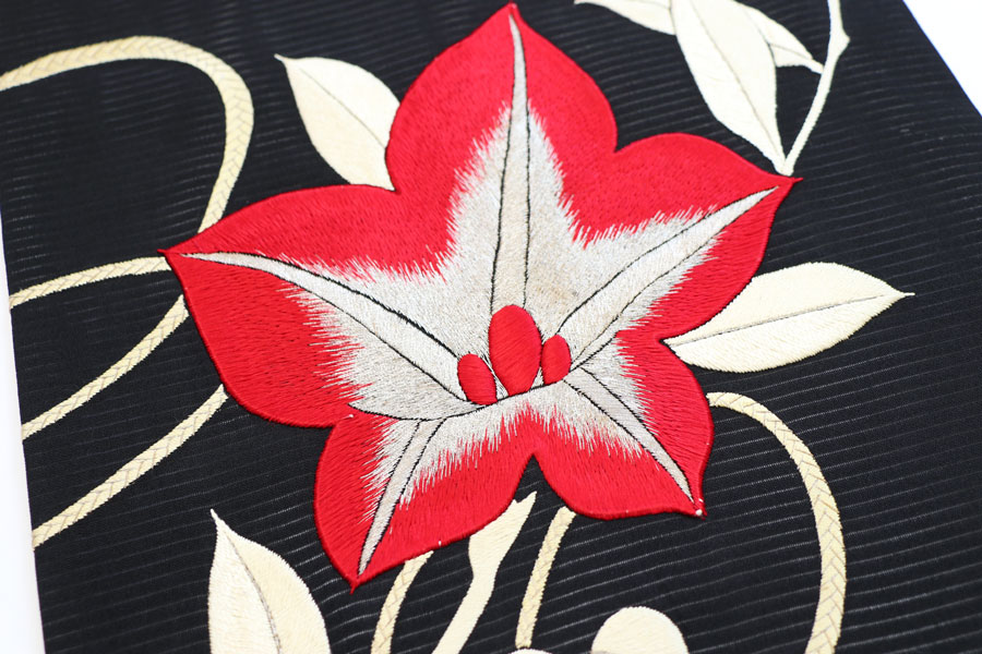 夏 アンティーク 名古屋帯絽 桔梗 手刺繍 | 上質なリサイクル着物の 