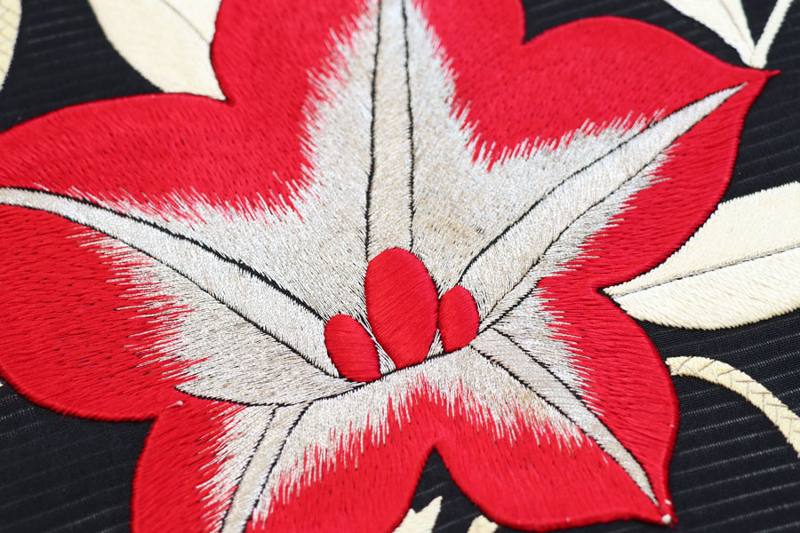 夏 アンティーク 名古屋帯絽 桔梗 手刺繍 | 上質なリサイクル着物の 