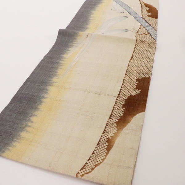 竹笹模様 紬地 名古屋帯夏帯 | 上質なリサイクル着物の通販サイト「着物おりべ」